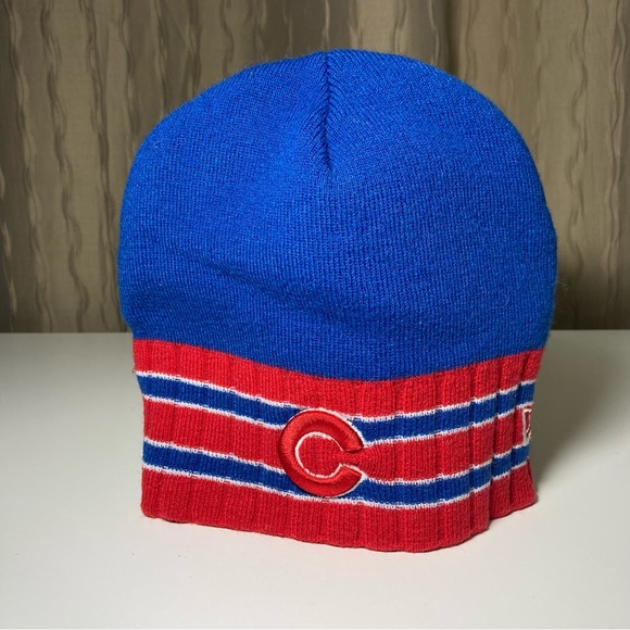 Chicago Cubs New Era MLB Beanie Knit Hat Cap Unisex One Size Cubbies Blue Red - Picture 4 of 14